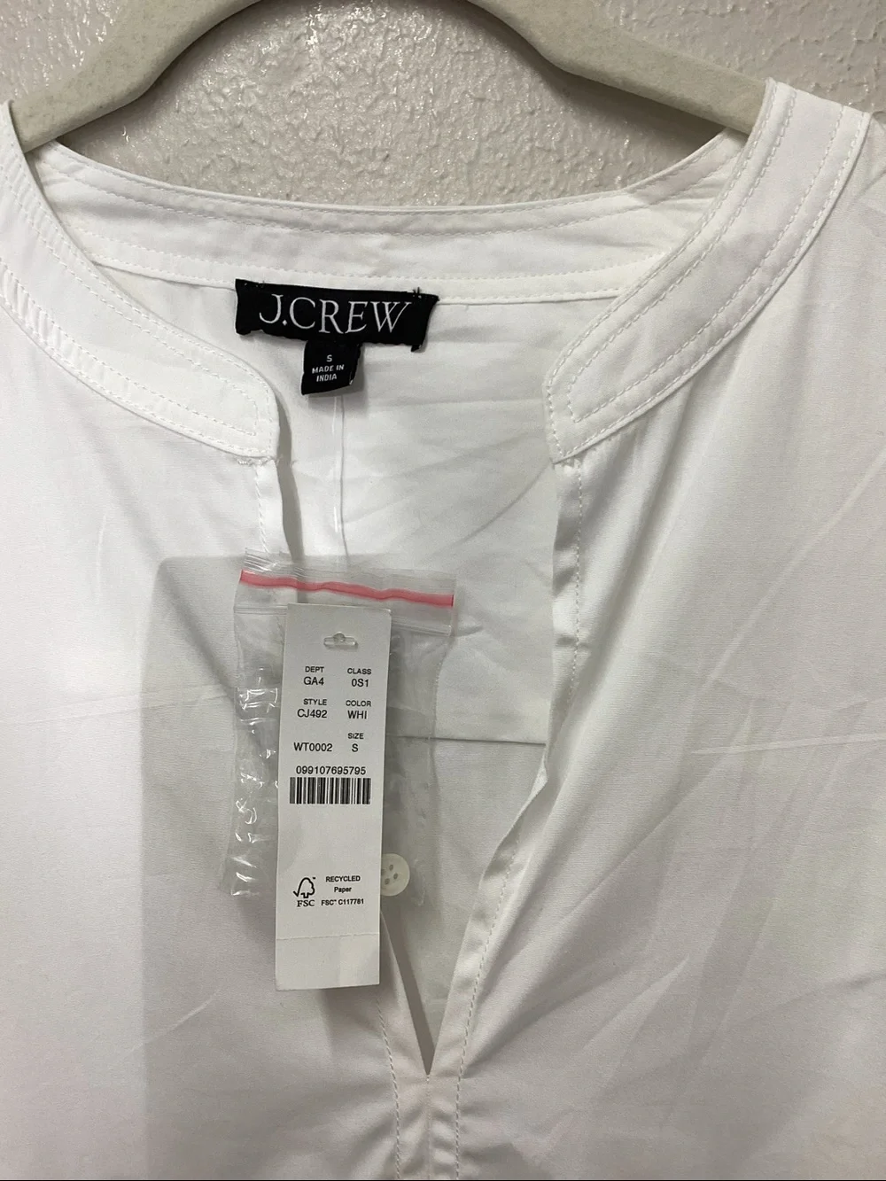 J. Crew White Short Sleeve Ruffle-Hem Tunic Dress